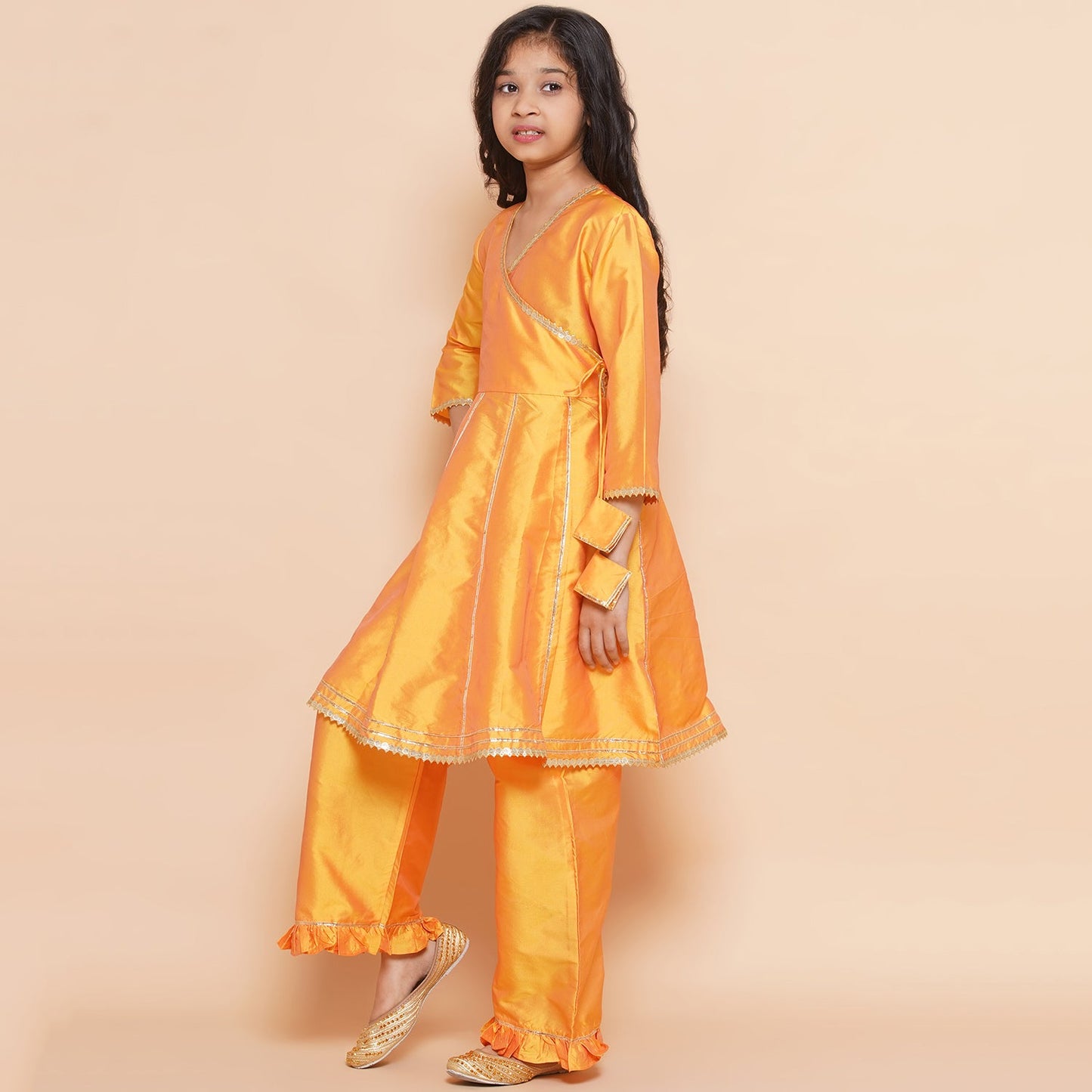 MODISH COUTURE Embellished Kurta & Palazzo Set With Dupatta(Musterd)