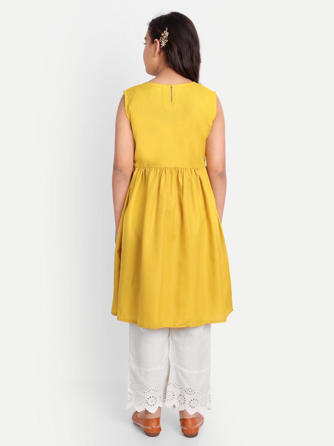 MODISH COUTURE Lace work Kurta & Plazzo(Mustard)