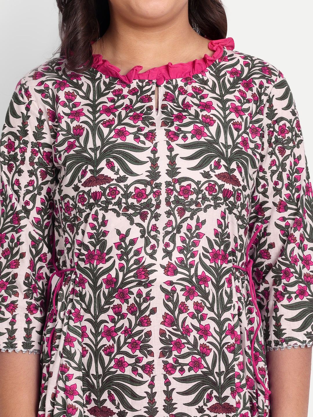 MODISH COUTURE Floral Printed Kurta & Salwar (White)