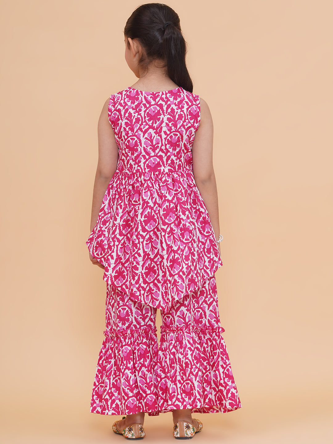 Modish couture Printed Kurta & Plazzo (Pink)