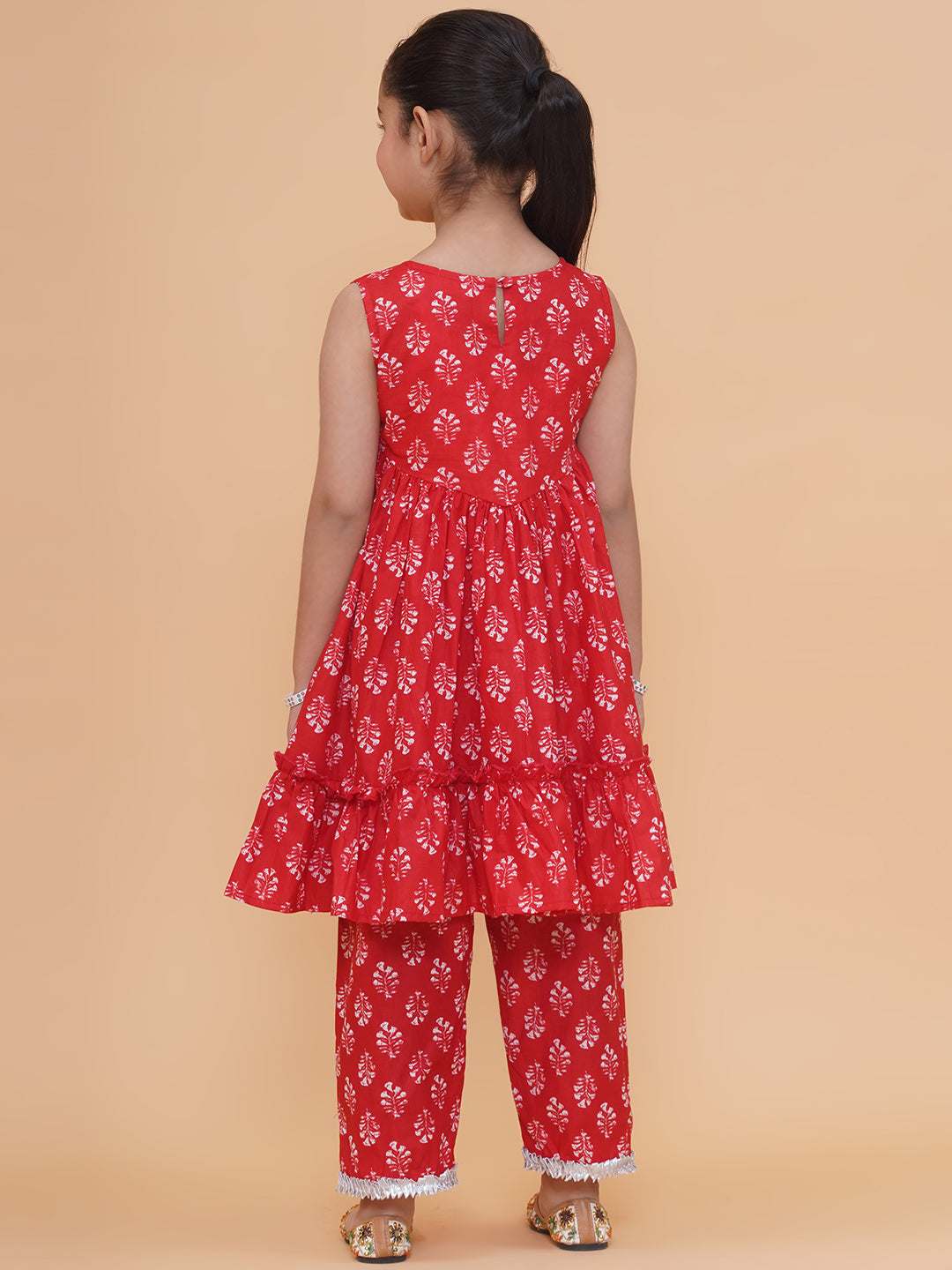 Modish couture Printed Kurta & Plazzo (Red)