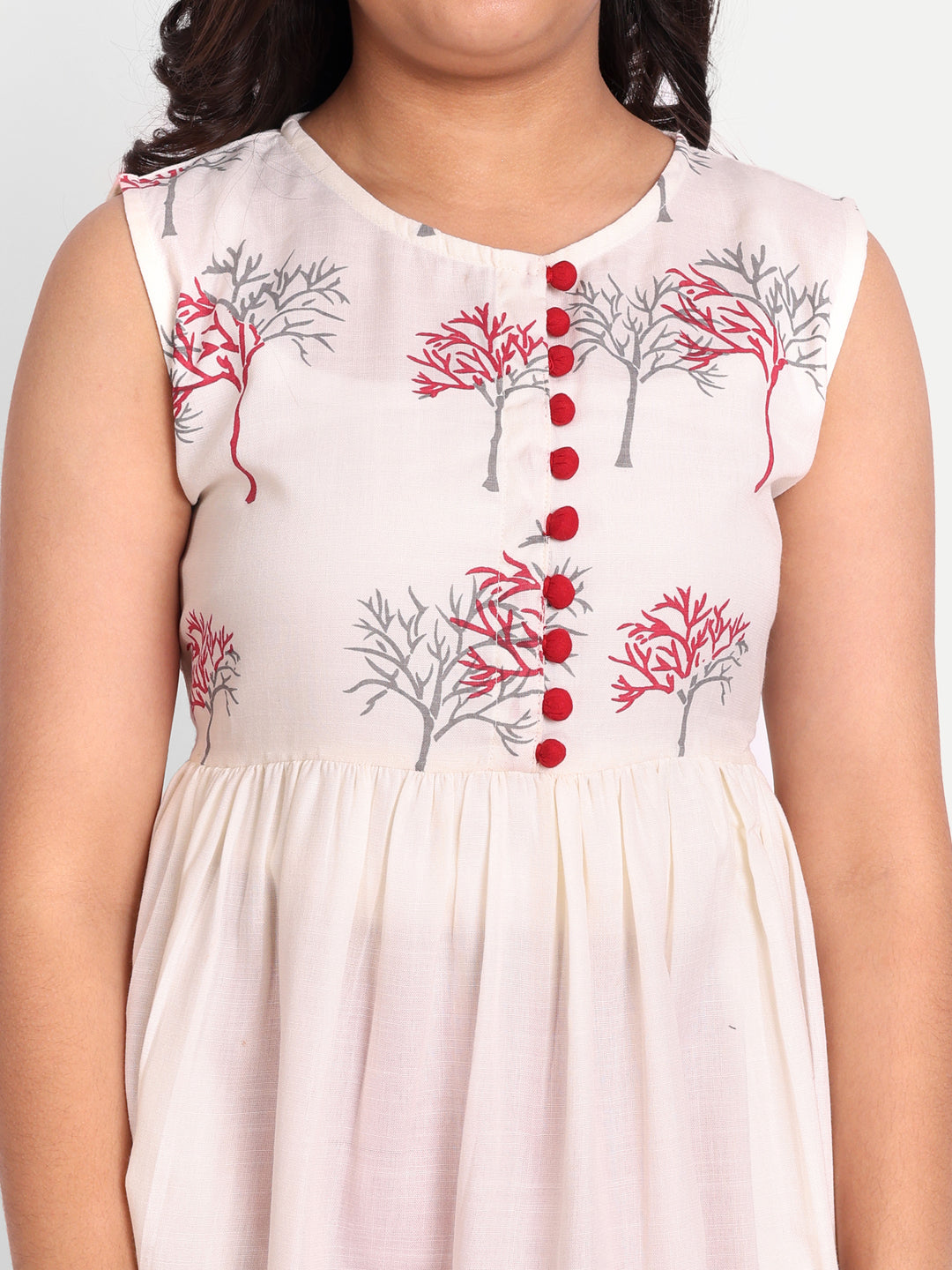 MODISH COUTURE Floral Printed Anarkali Kurta & Plazzo (Off White)