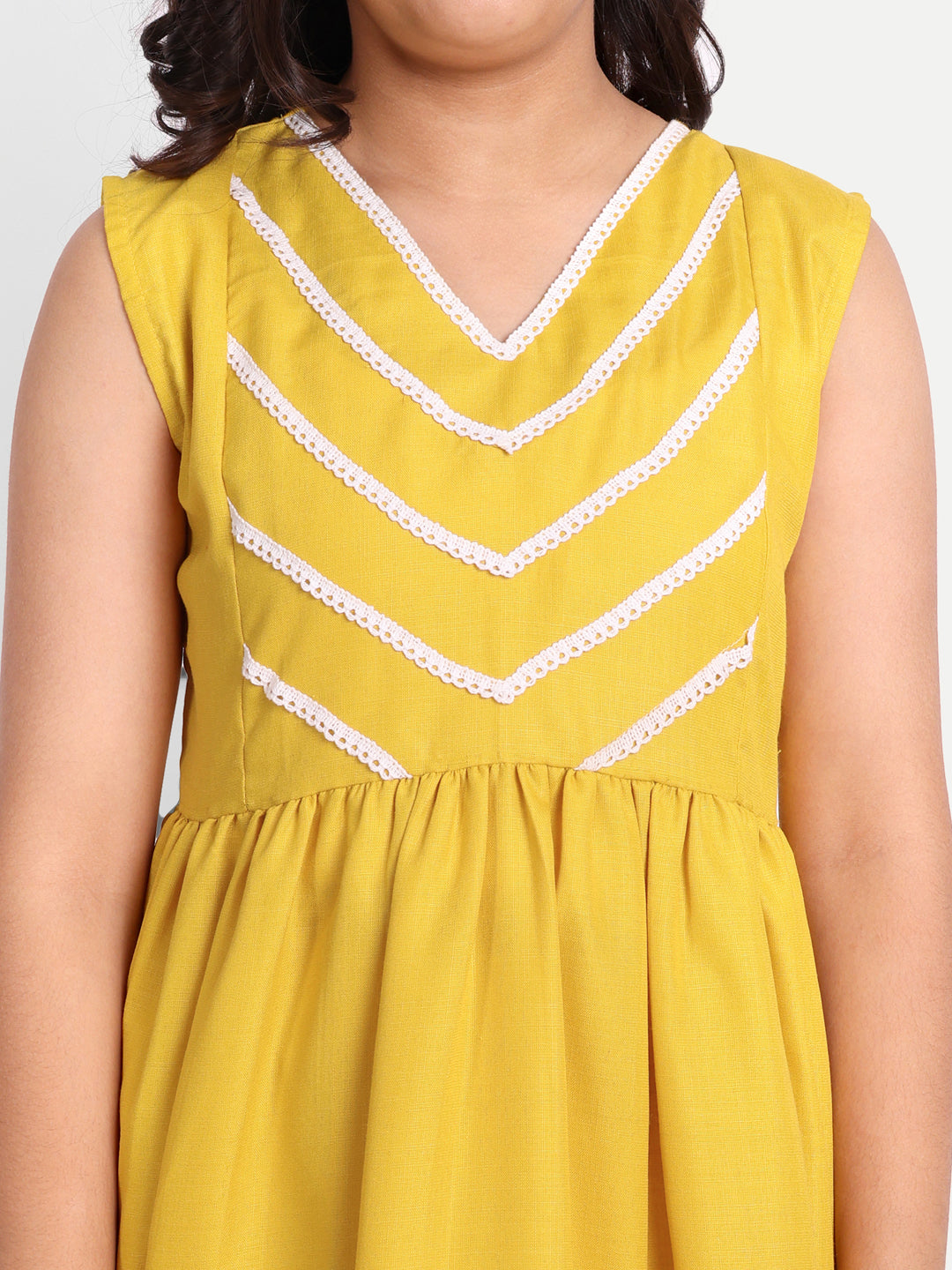 MODISH COUTURE Lace work Kurta & Plazzo(Mustard)