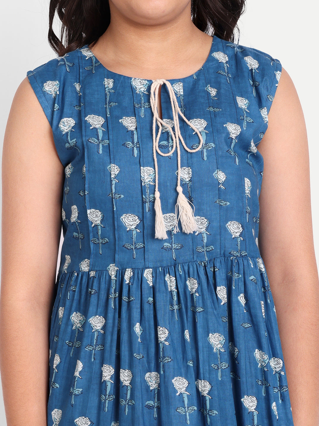 MODISH COUTURE Floral Anarkali Kurta & Plazzo(Blue)