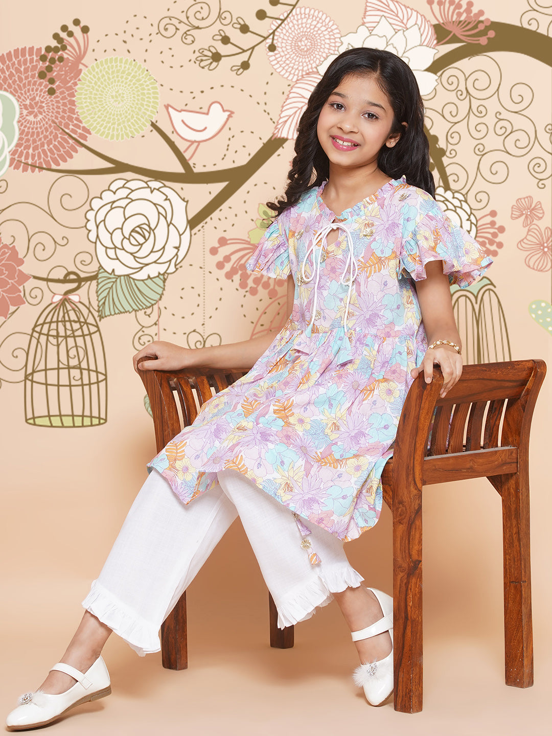 MODISH COUTURE Floral Print Kurta & Palazzo Set(Multi)