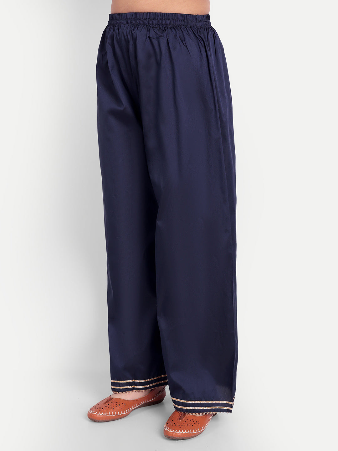 MODISH COUTURE Embellished Angrakha Kurta & Plazzo (Navy Blue)