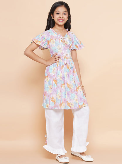 MODISH COUTURE Floral Print Kurta & Palazzo Set(Multi)