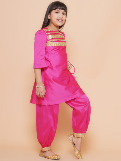Modish couture Embellished Kurta & Salwar (Pink)