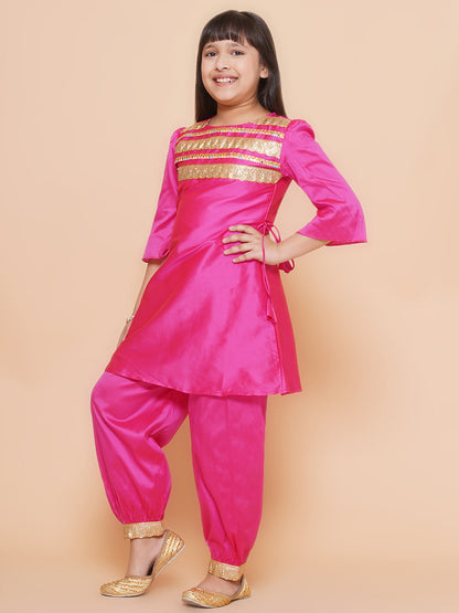 Modish couture Embellished Kurta & Salwar (Pink)
