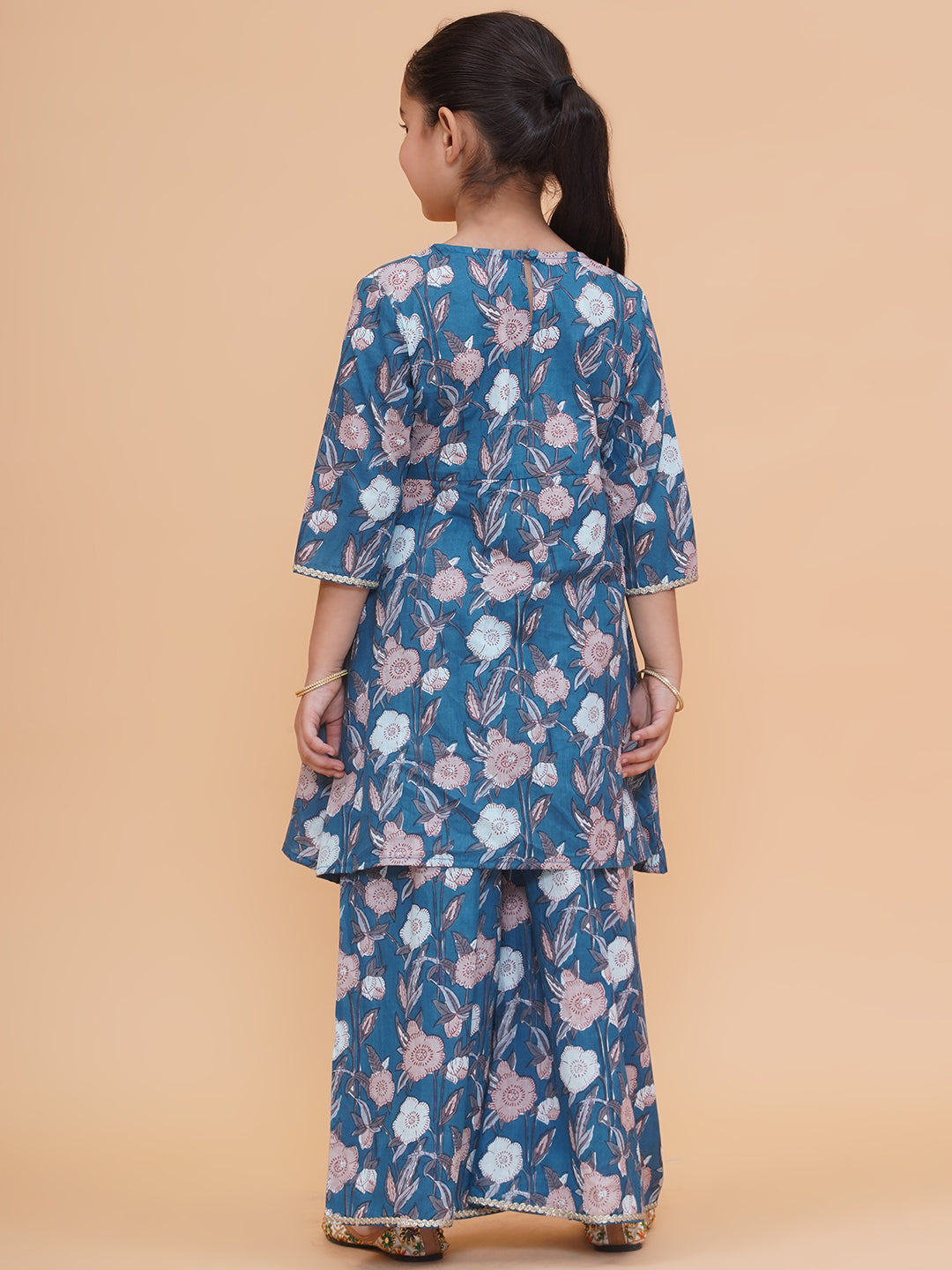 Modish couture Printed Kurta & Plazzo (Teal)