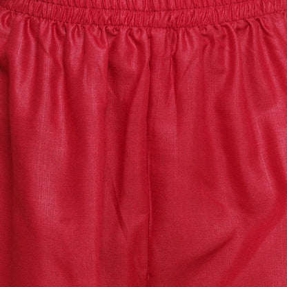 Girls Pleated Anarkali Kurta Set(Mehroon)