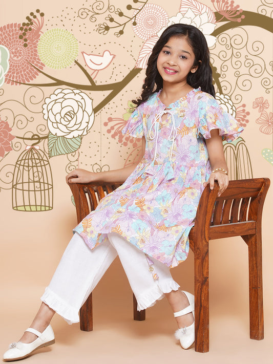 MODISH COUTURE Floral Print Kurta & Palazzo Set(Multi)