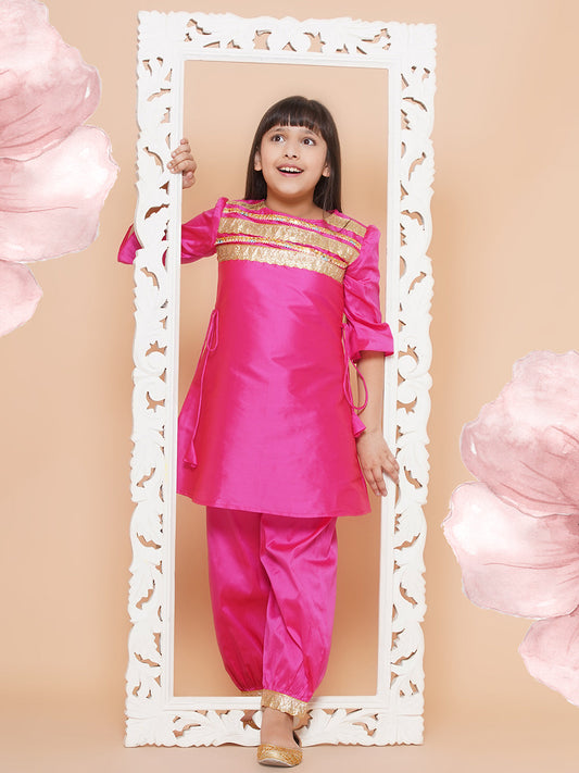 Modish couture Embellished Kurta & Salwar (Pink)