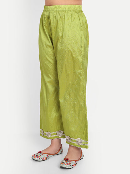 MODISH COUTURE Embellished Kurta & Plazzo (Green)