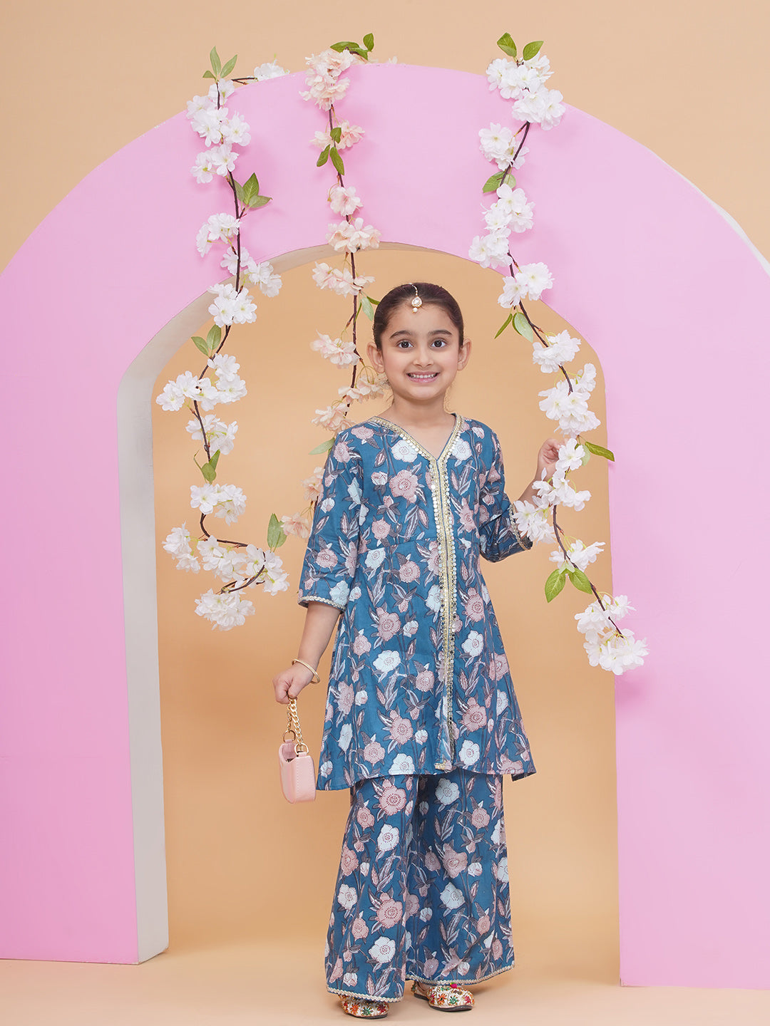 Modish couture Printed Kurta & Plazzo (Teal)