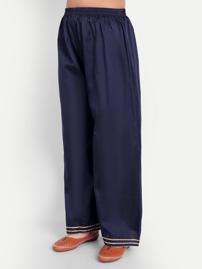 MODISH COUTURE Embellished Angrakha Kurta & Plazzo (Navy Blue)