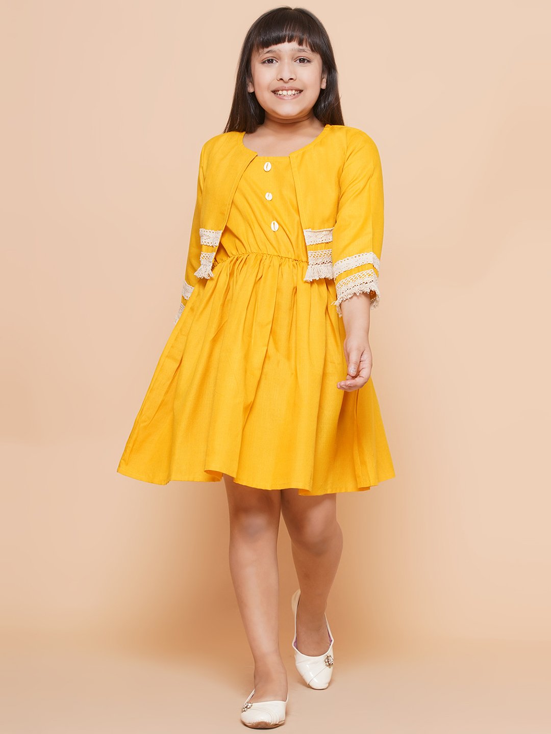 Modish couture Self Design Dress with Jacket - Image 2