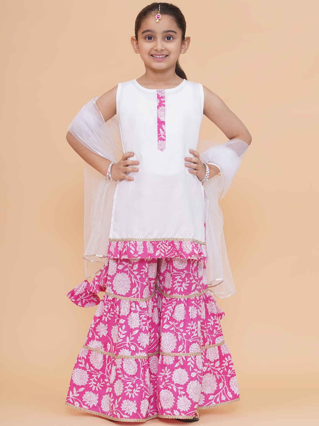 Modish couture Printed Kurta & Sharara with Dupatta - Image 2