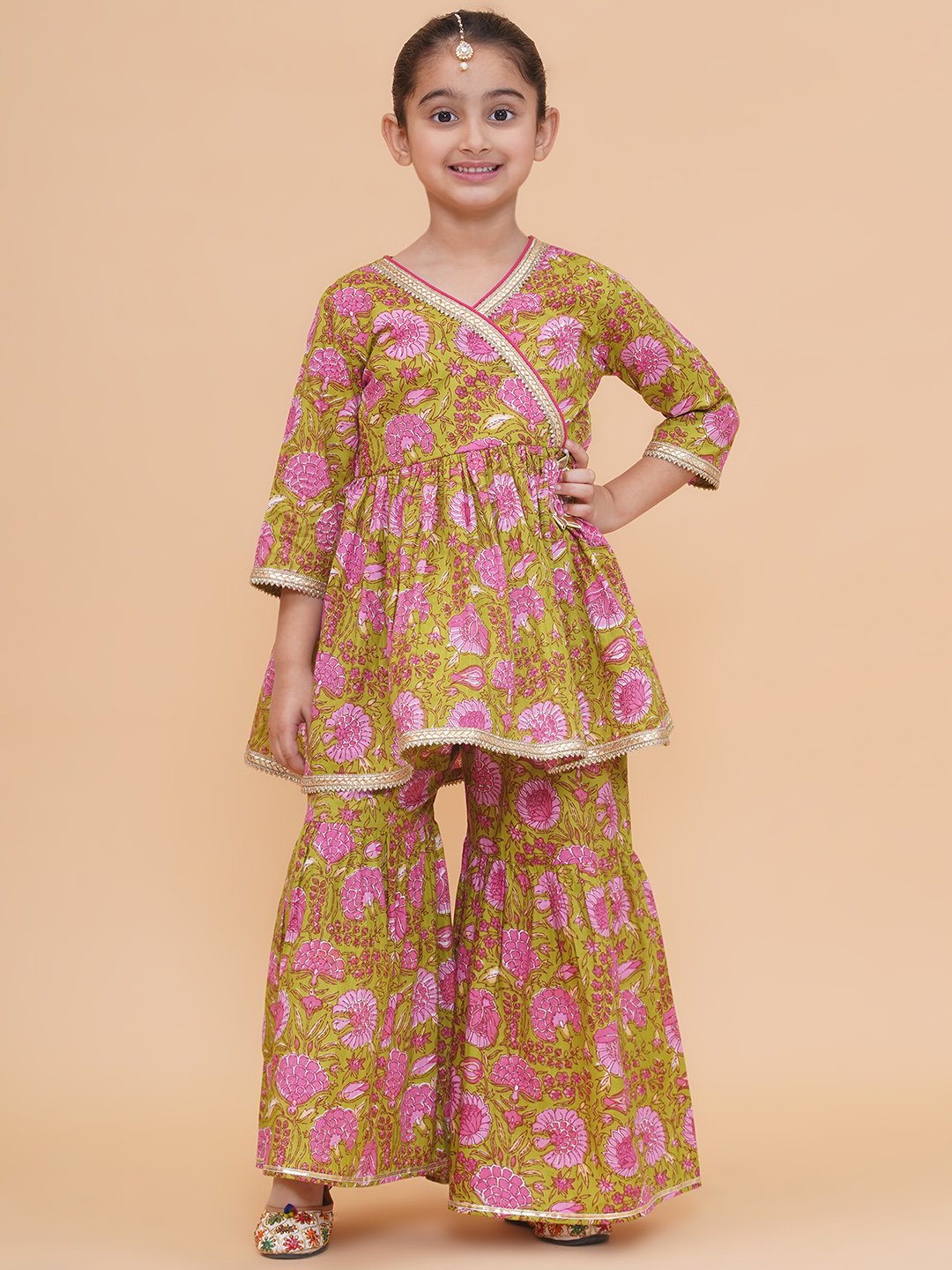 Modish couture Angrakha Printed Kurta & Sharara - Image 2