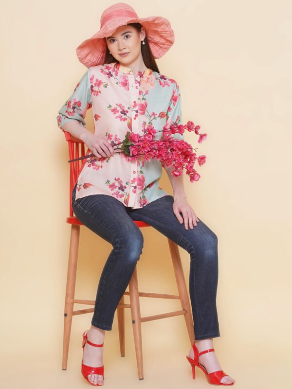 Modish couture Floral Print  Shirt Style Top