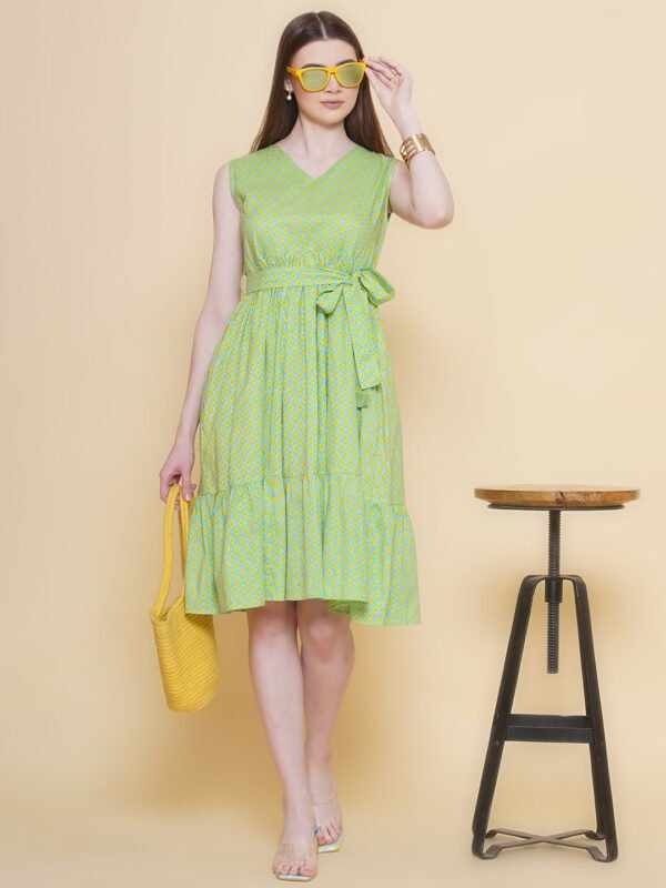 Modish Couture Printed Flared Dress