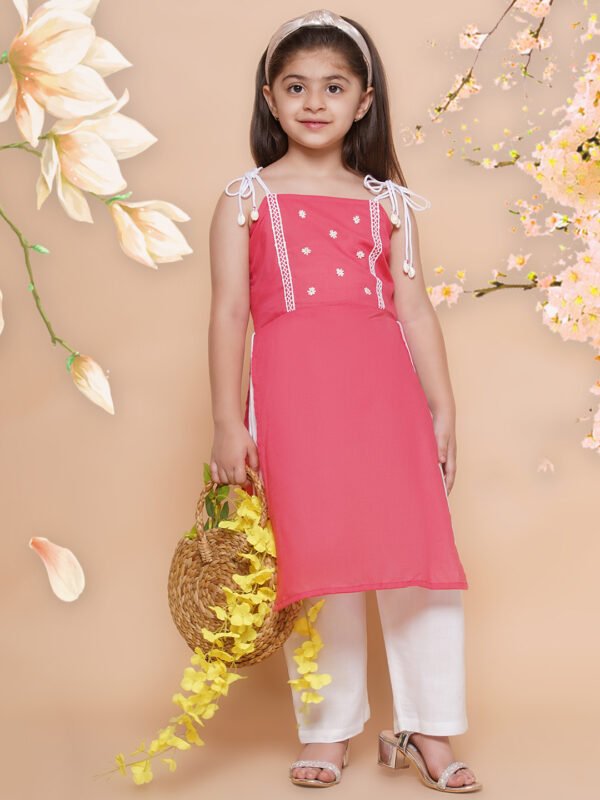 Girls Pink Kurti Set