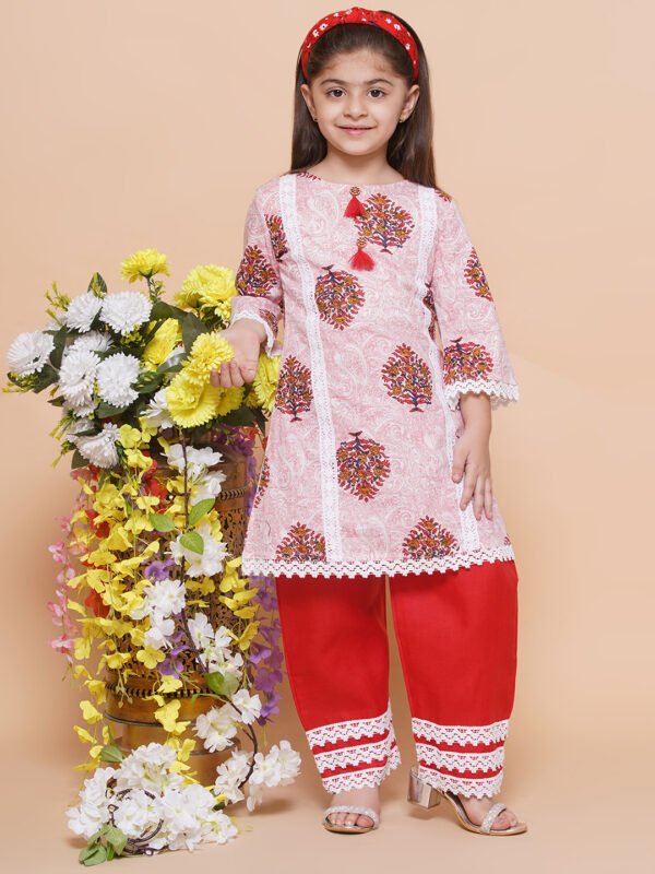 Girls Printed Kurti & Palazzo Set