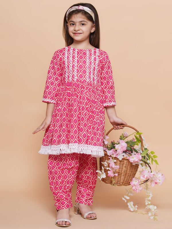 Girls' Printed Ethnic Kurti Set
