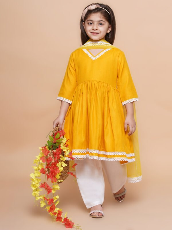 Mustard Ethnic Kids Kurta Set