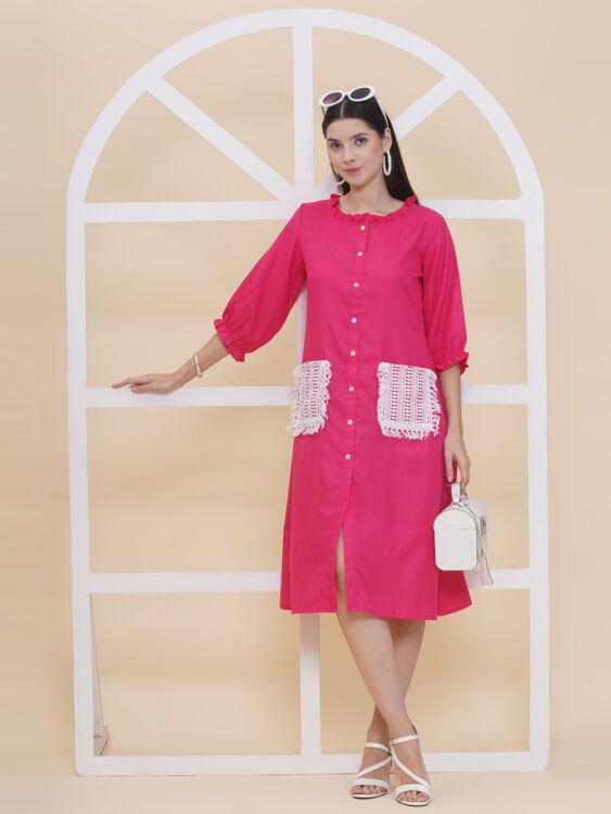 Modish Couture Self Design A-Line Dress