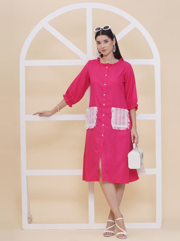 Modish Couture Self Design A-Line Dress