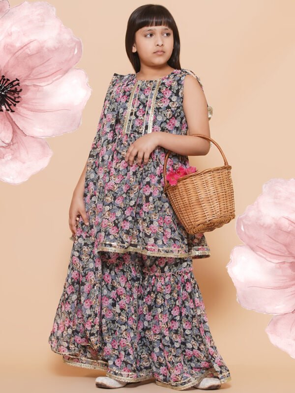 Modish couture Printed Kurta & Garara with Dupatta