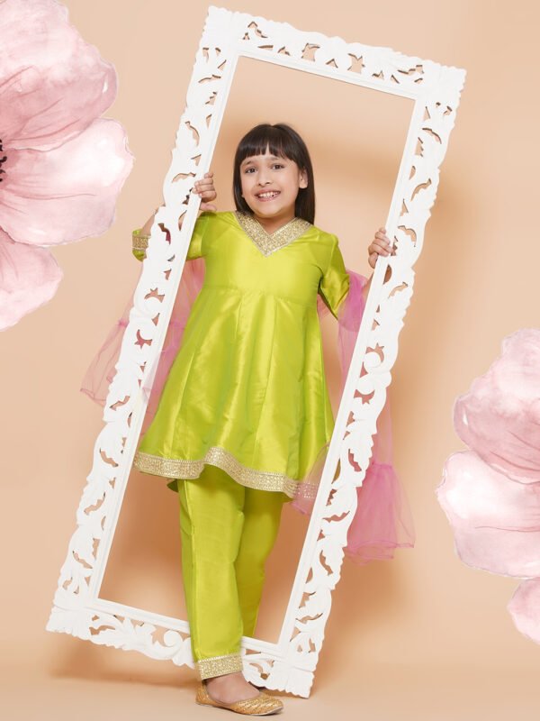 Modish couture Embellished Kurta & Plazzo with Dupatta