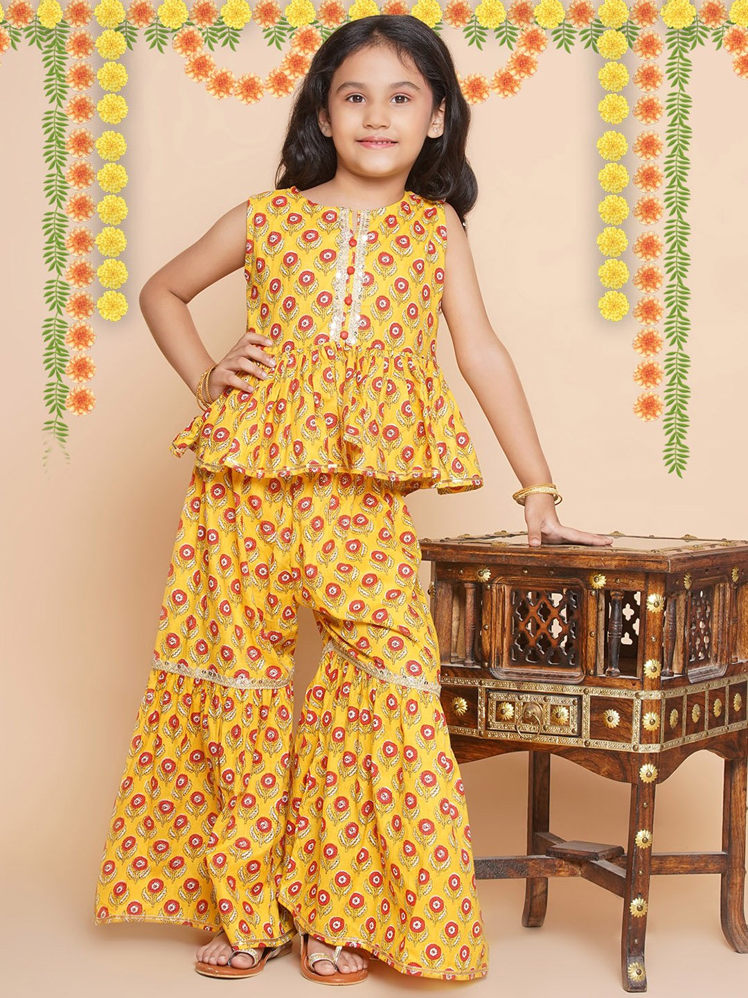 Modish couture Printed Kurta & Sharara
