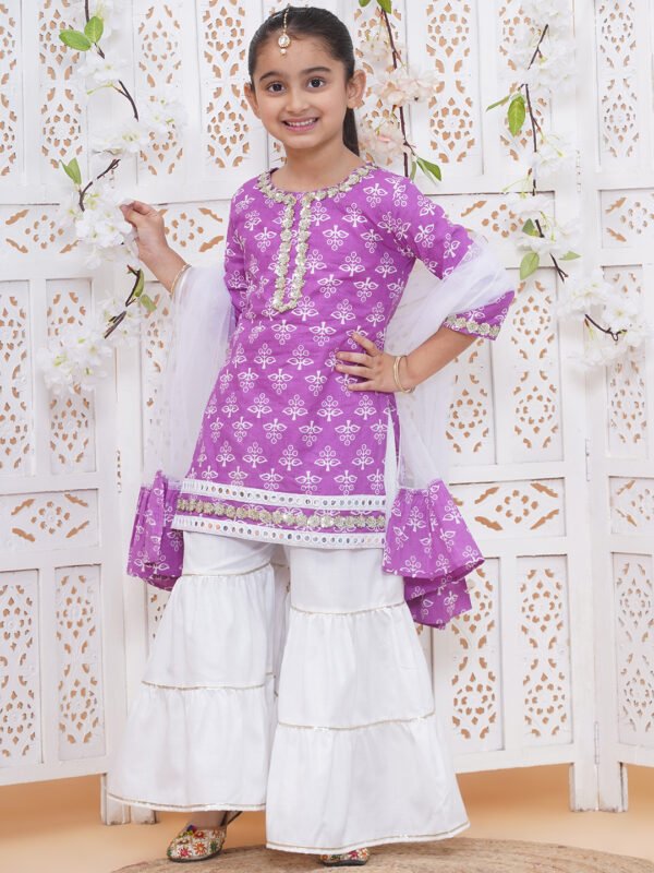 Modish couture Printed Kurta & Sharara with Dupatta