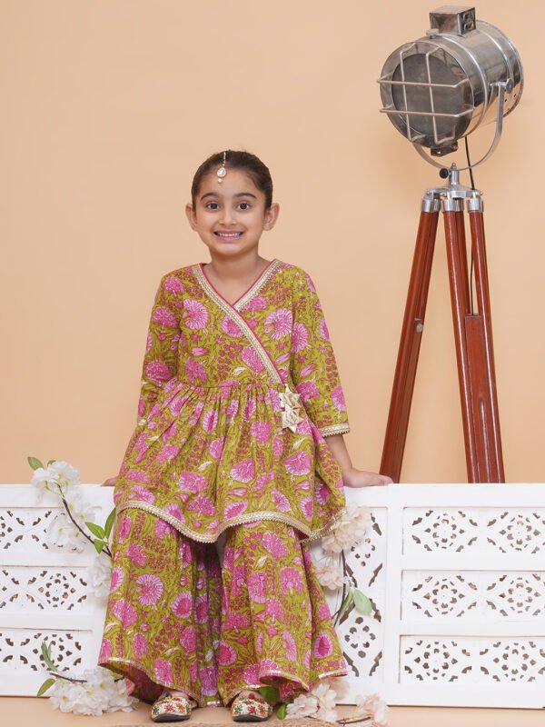 Modish couture Angrakha Printed Kurta & Sharara