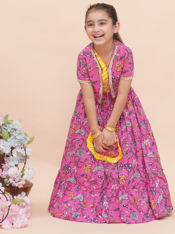 Modish couture Embellished Lehenga Top with Jacket & Purse